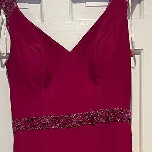 Pink bridesmaid dress with beaded straps